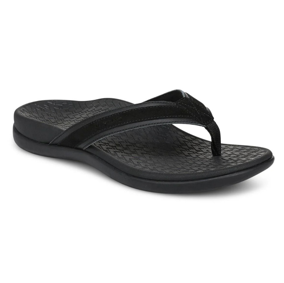 VIONIC Tide 2.0 Toe Post Sandal, Black Suede