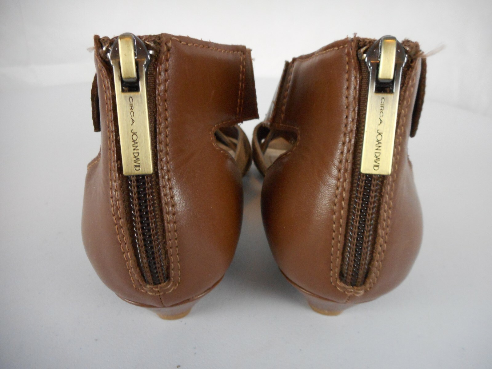 Circa Joan David strappy 1.25″ wedge brown suede sandals in good condition