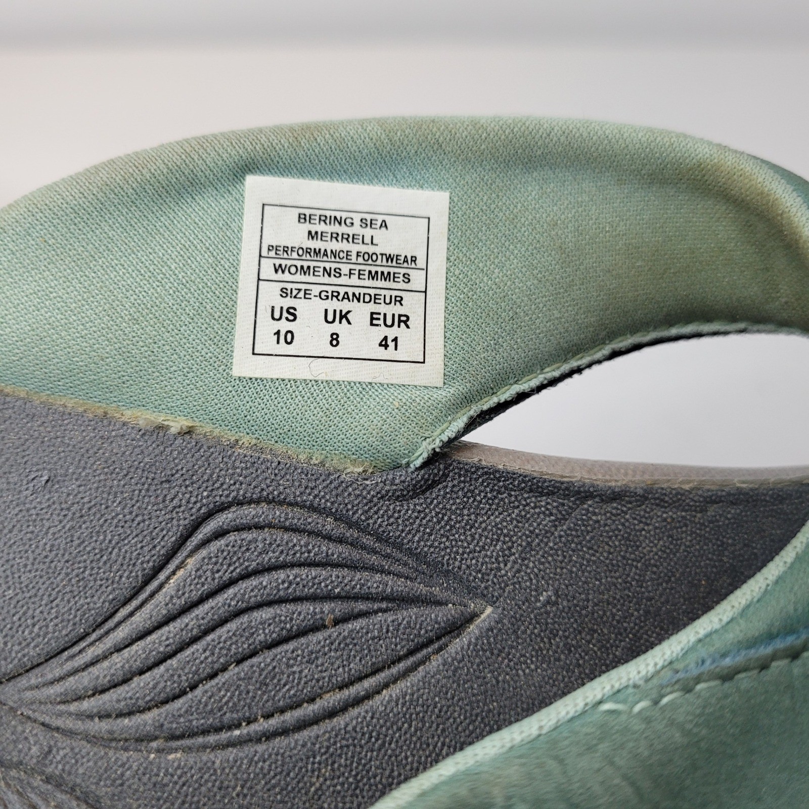 Merrell Bering Sea Sandals Womens 10 Teal Green Good Leather Thong Slides