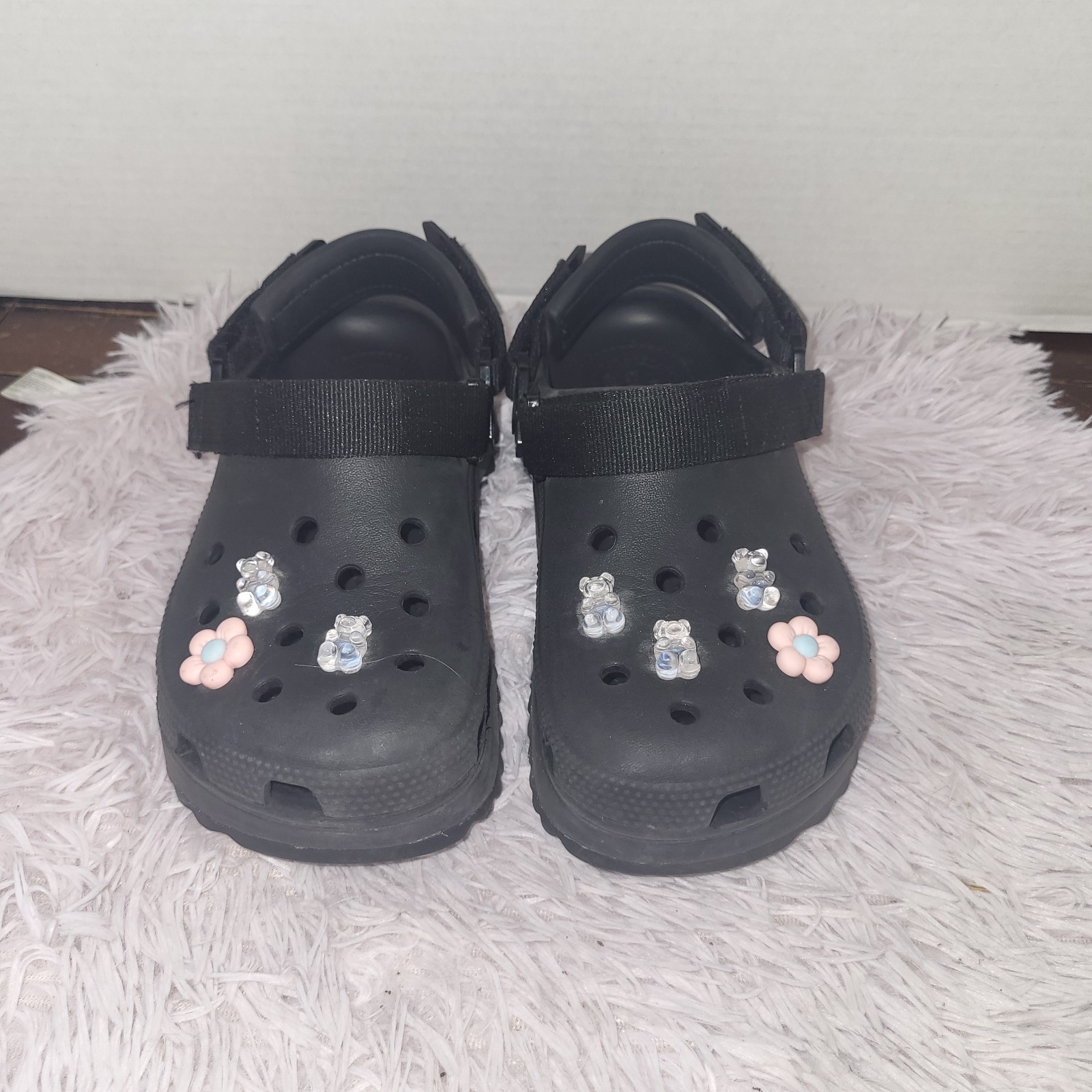 Crocs Hiker Xscape Black Classic Platform Sandals Men 4 Women 6 Adjustable Strap