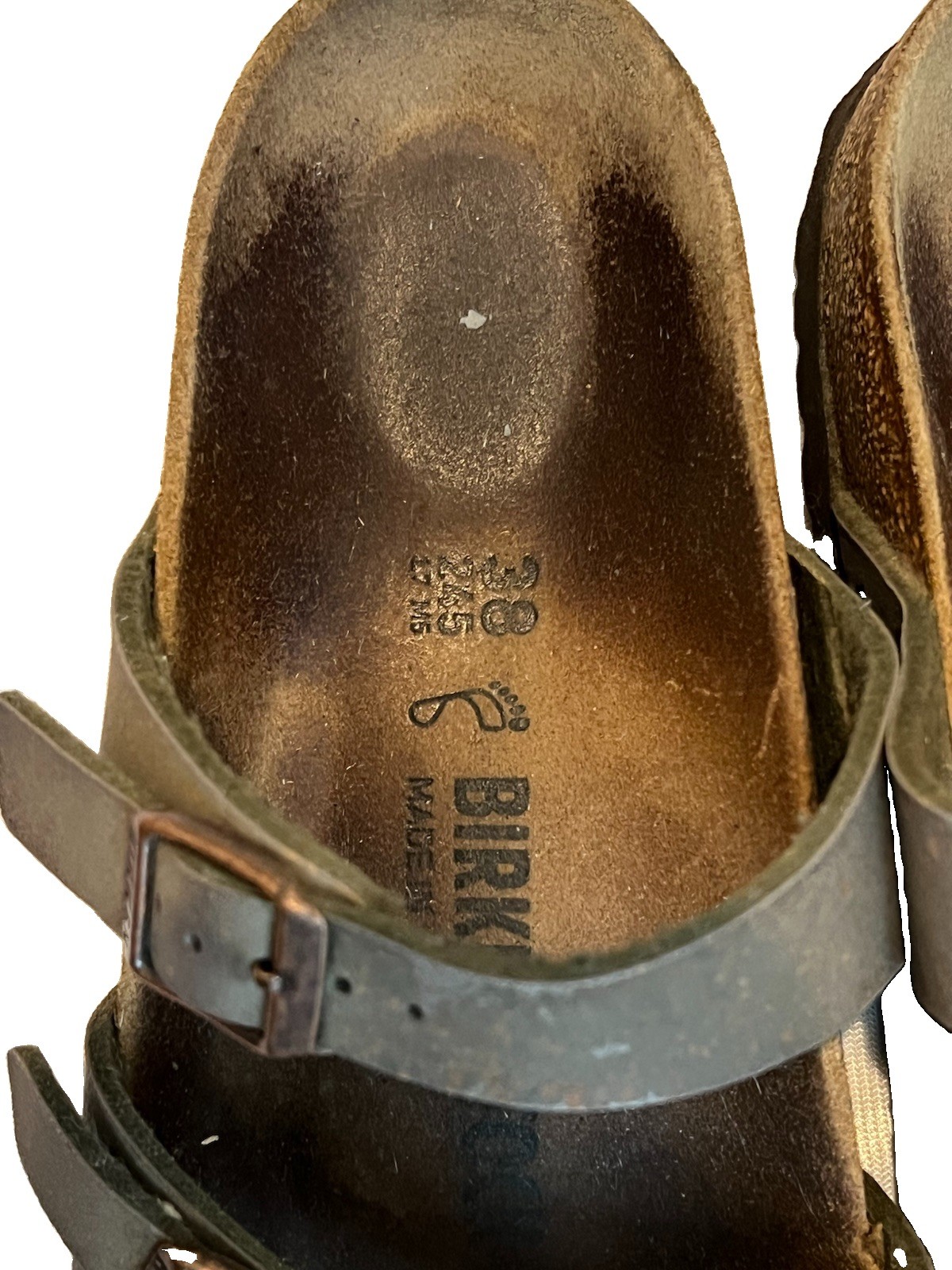 Birkenstock Women’s Gray Leather Strappy Sandals Adjustable Buckle US 7