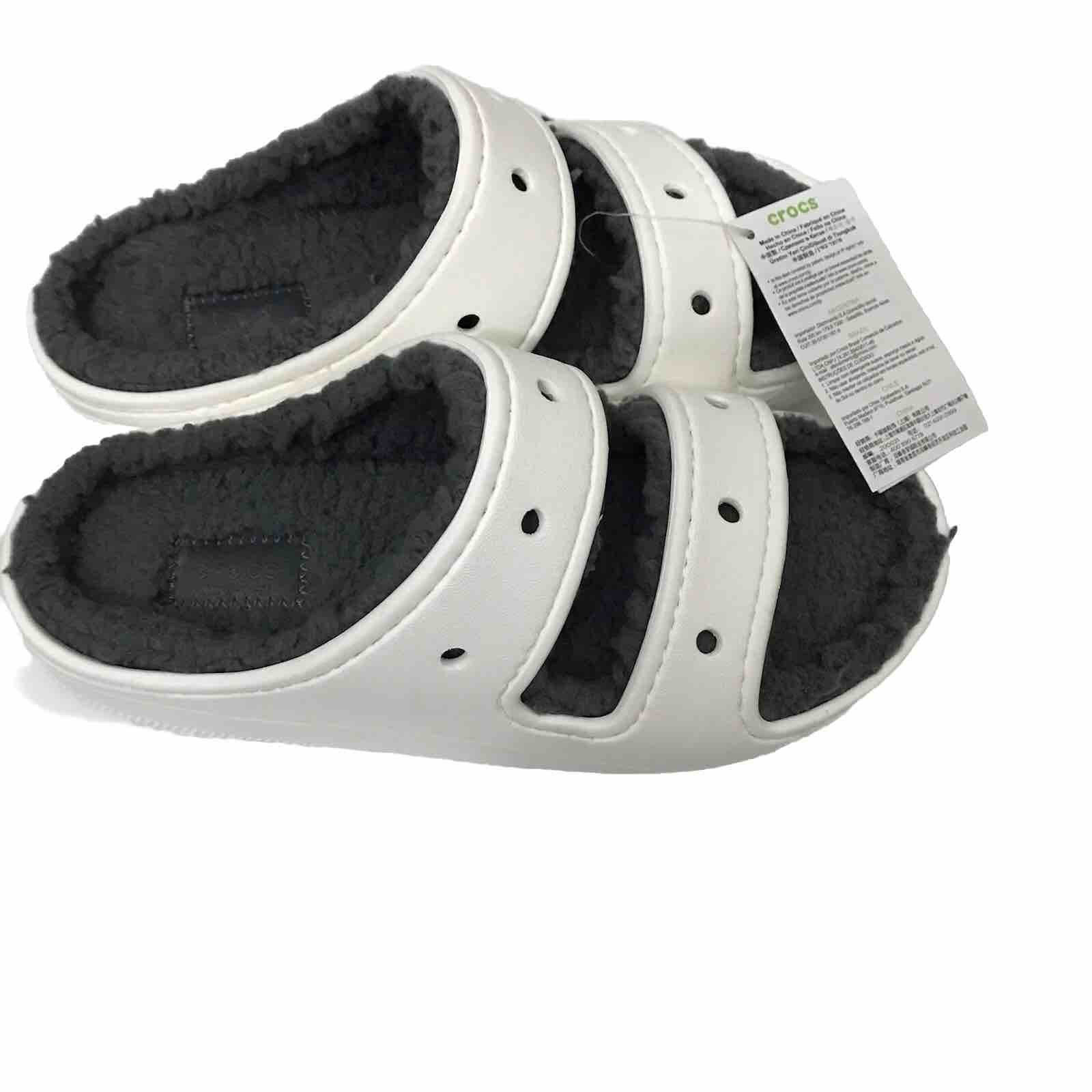 Crocs Classic Cozzy Comfort White Slip On Sandals Men’s 4 Women’s 6