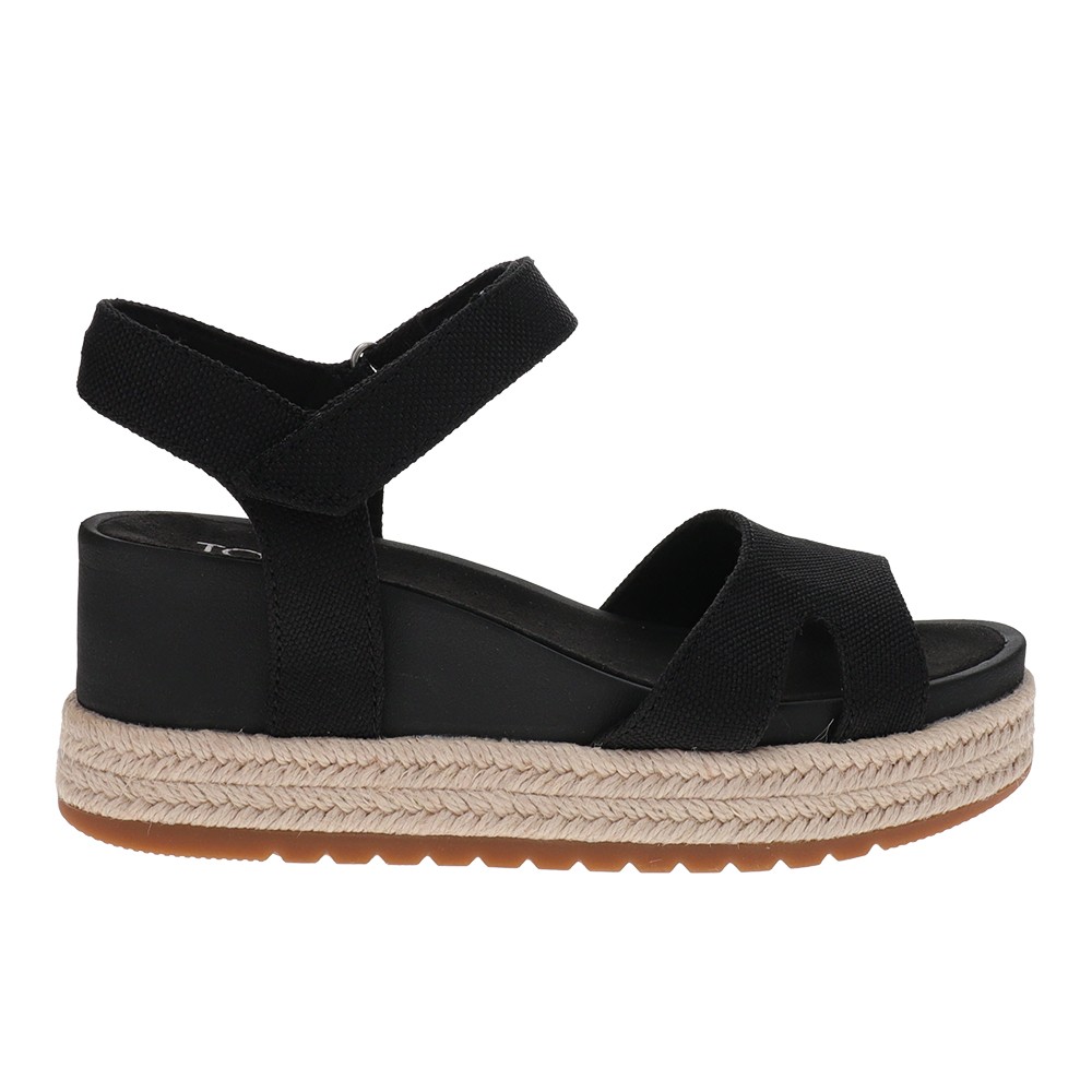 TOMS Alana Platform Espadrille Womens Black Casual Sandals 10023085T-001