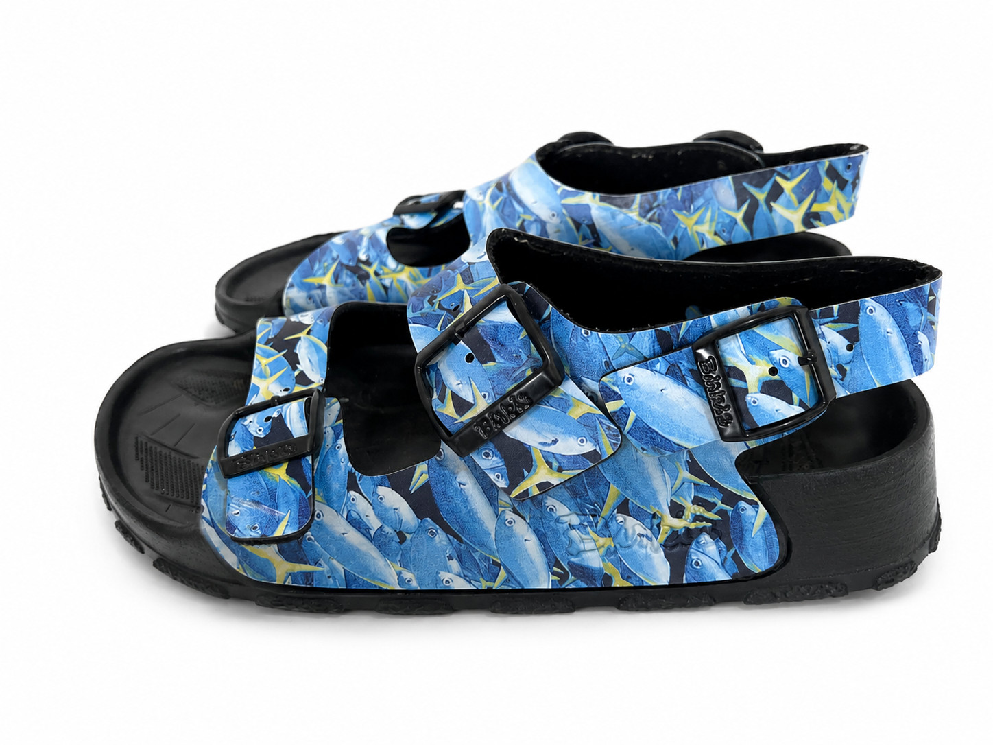 Birki’s by Birkenstock Aruba Blue Fish Print Sandal EU 37 US 6-6.5