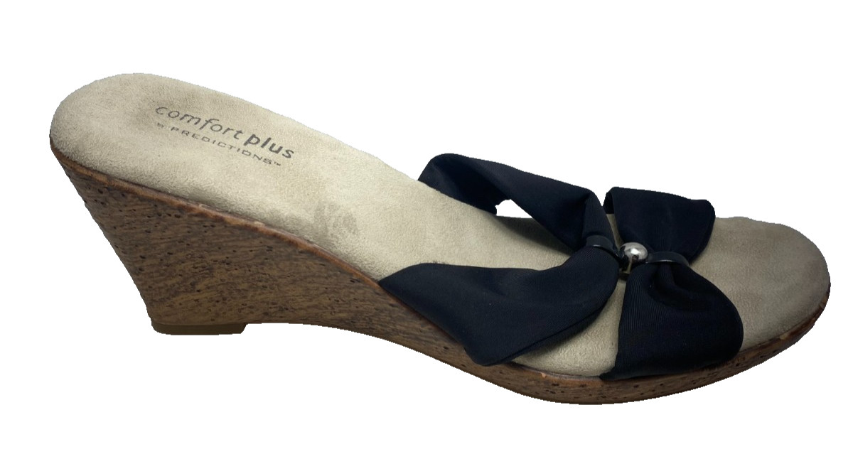 Comfort Plus By Predictions Women’s Size 9.5W Wedge Sandal Tan Brown FREE S&H