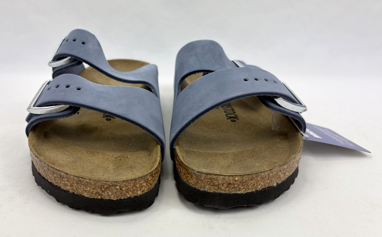 Birkenstock Arizona BS Nubuck Leather Sandal Shoes Stone Blue Women 7/Men 5 NIB