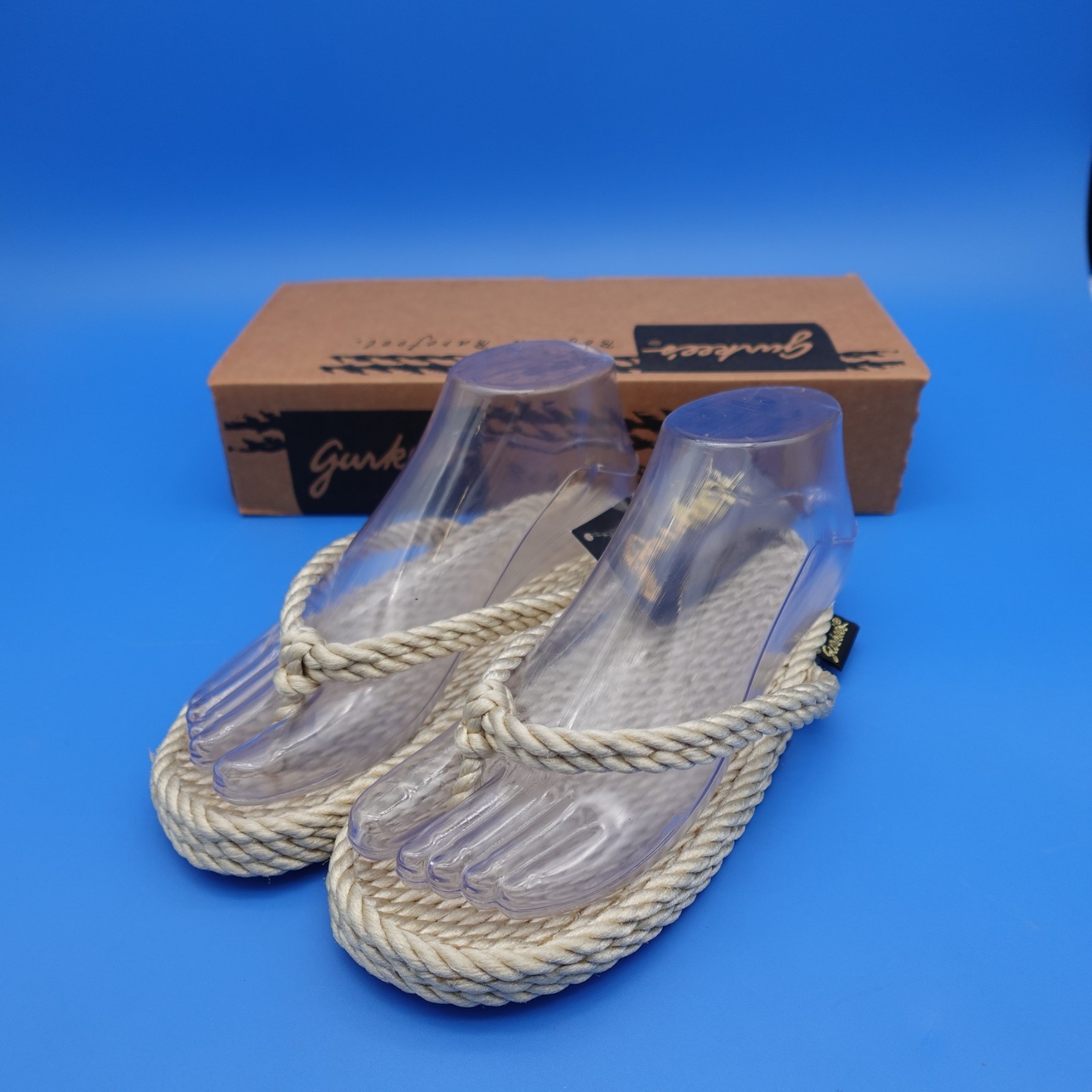 Gurkee’s Tobago Thong Rope Sandals Women’s Size 6 Beige New With Box