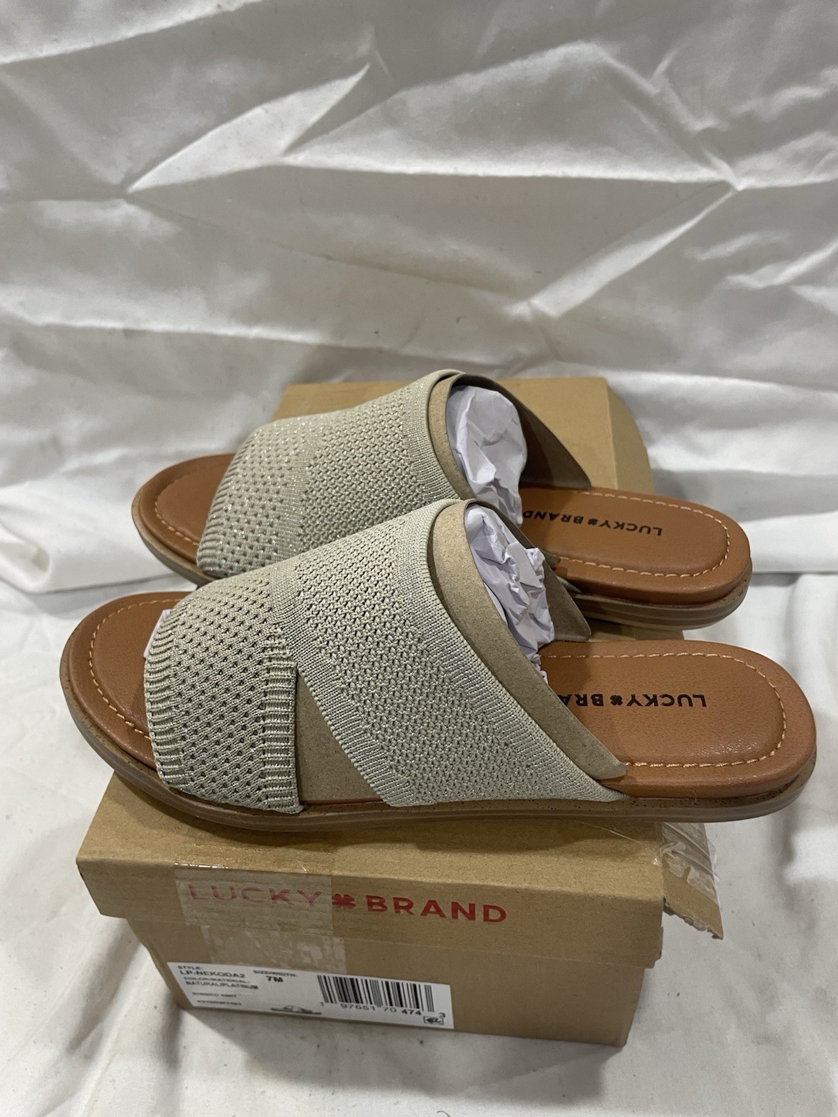 Lucky Brand Nekoda Sandals, Natural Platinum, Women’s Size 7 M