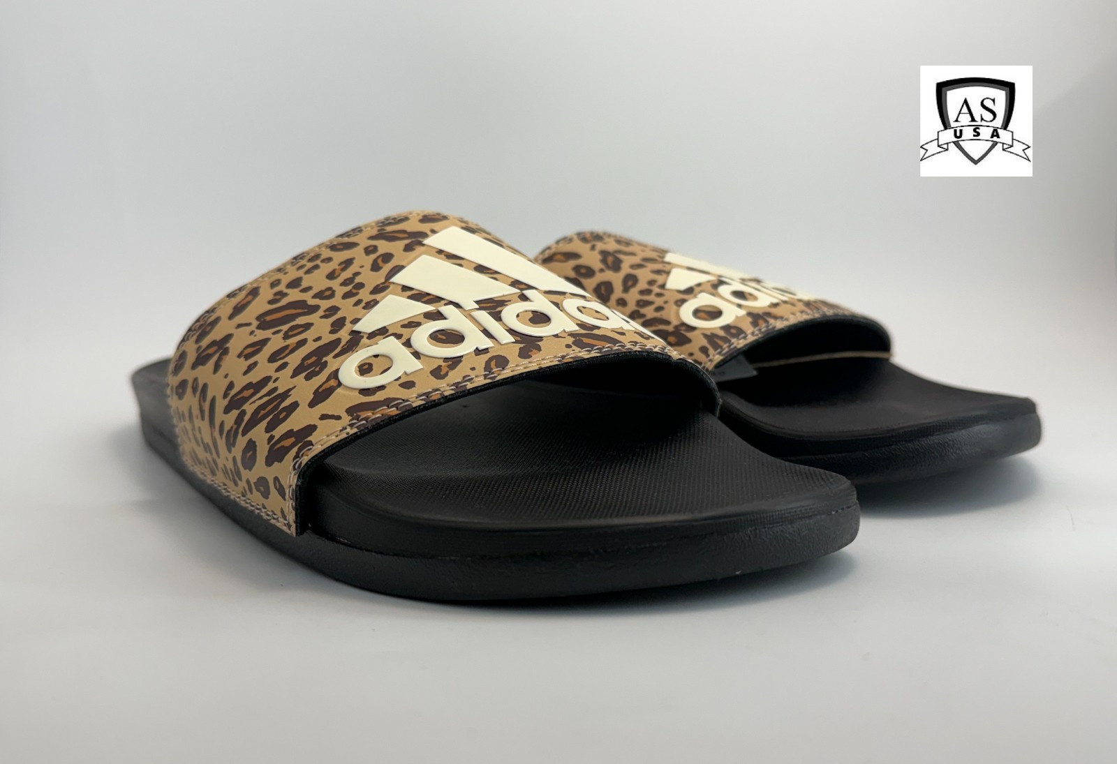 adidas Adilette Comfort Men’s Size 9 Leopard Pattern Casual Slides ID8502 NEW