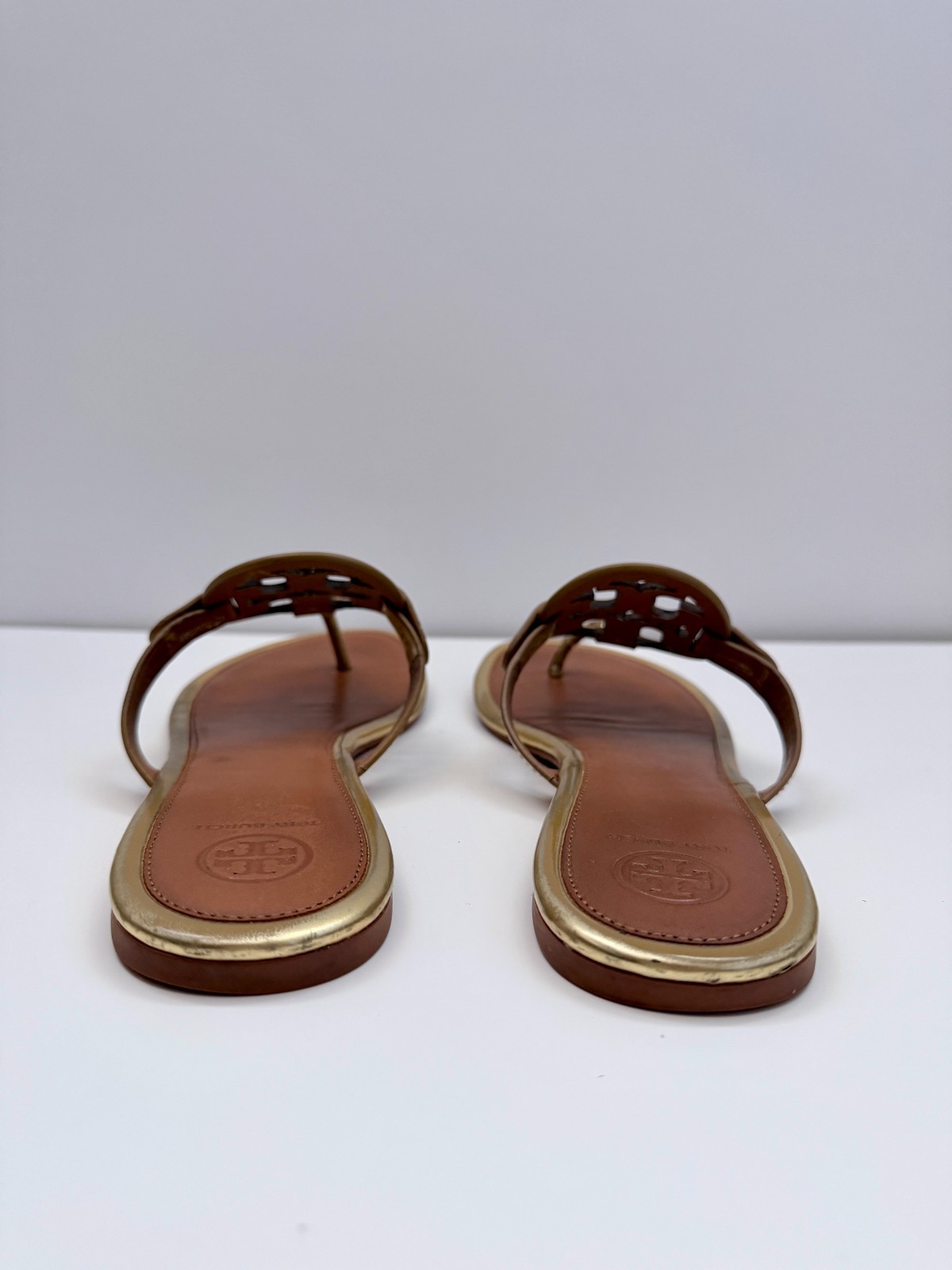 TORY BURCH MILLER SANDAL GOLD PATENT LEATHER WOMEN’S SIZE 10