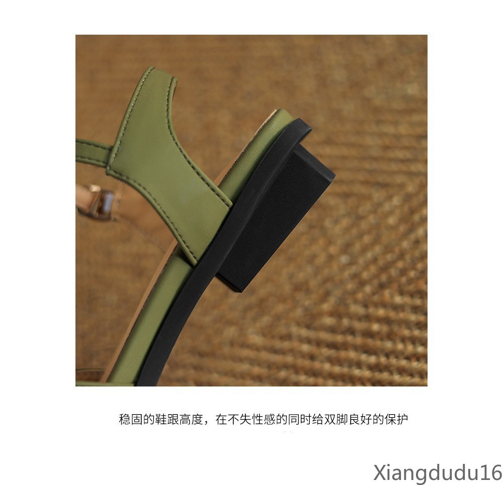 Women’s Open Toe low heel Sandals Ankle Strap Buckle Casual Dress Shoes