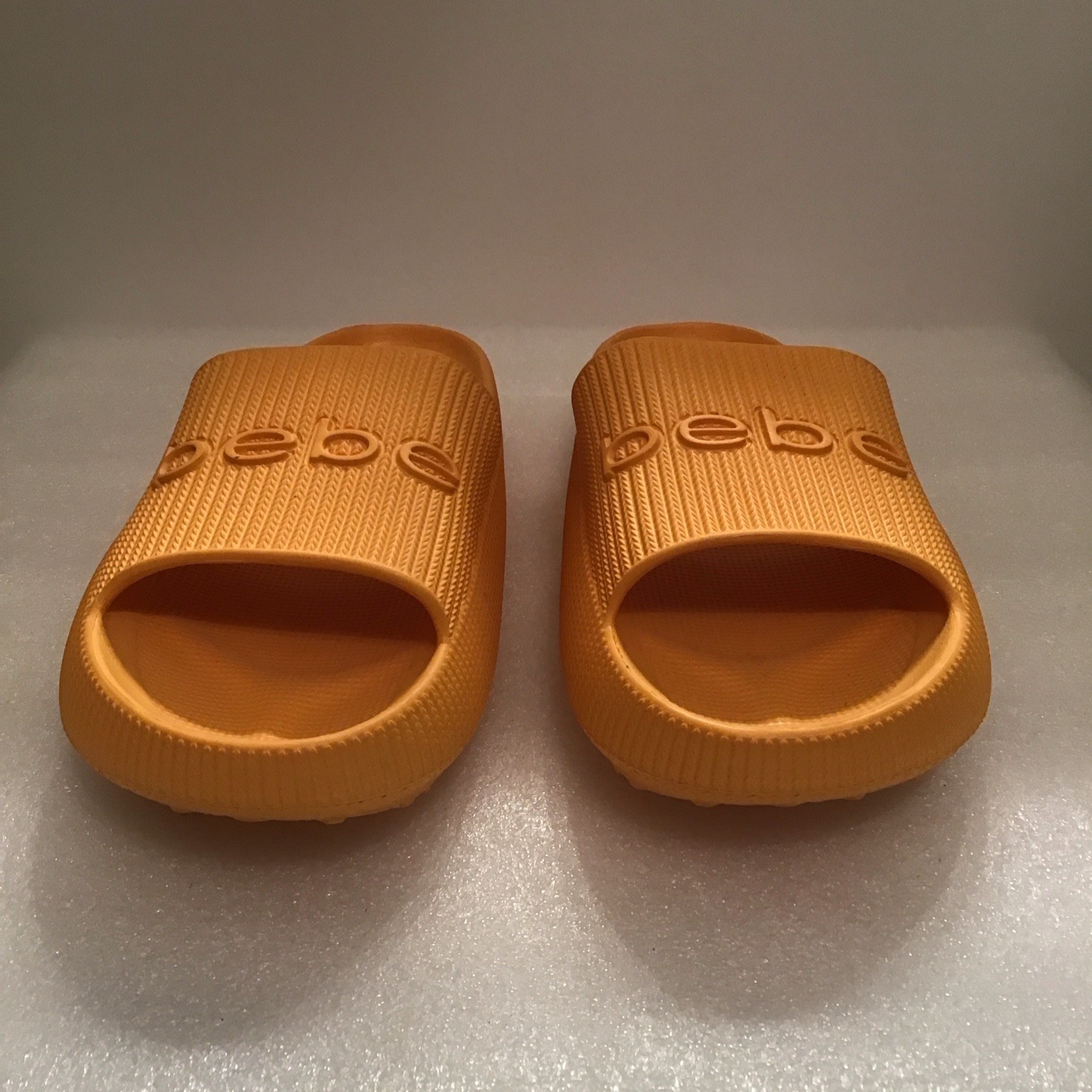 Bebe Slides Orange Sandal Casual Pool Travel Lightweight Womens Size 7 Pre-owned