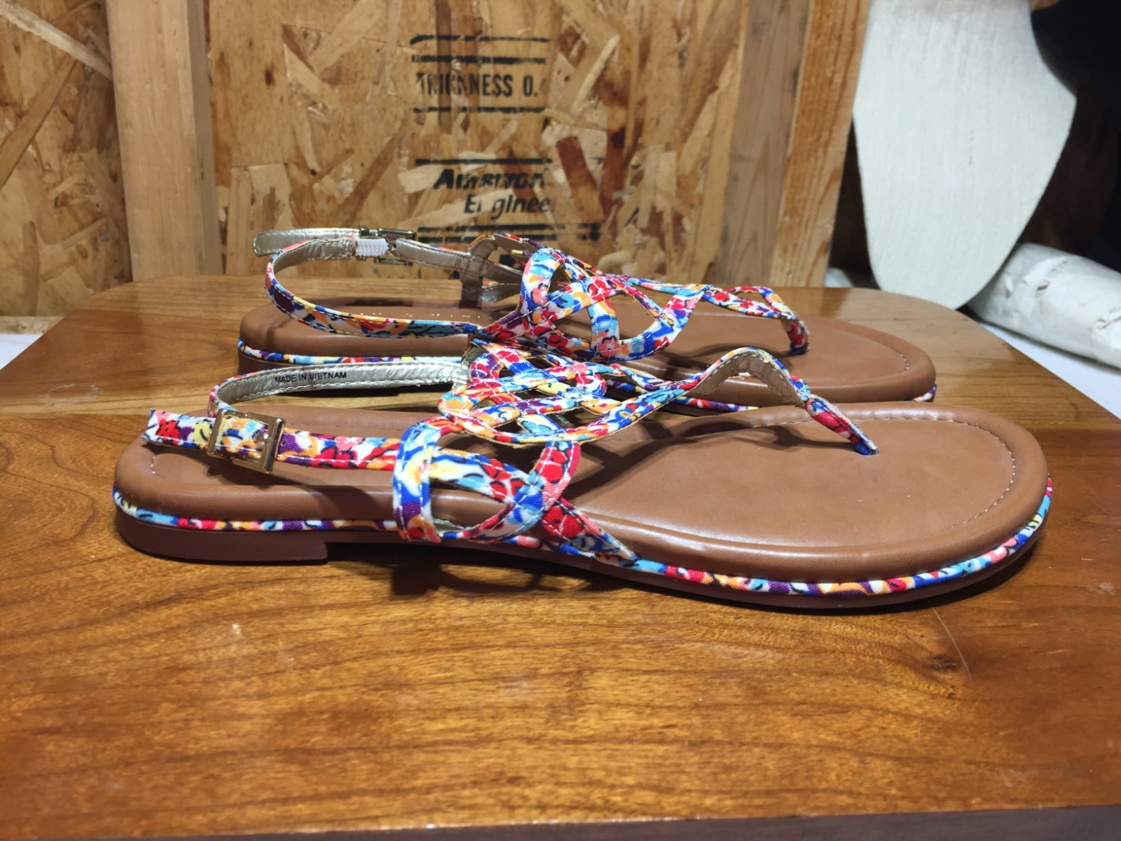 Kelly & Katie Payden Colorful Sandals Womens 8M Strappy Vibrant Multicolor Braid