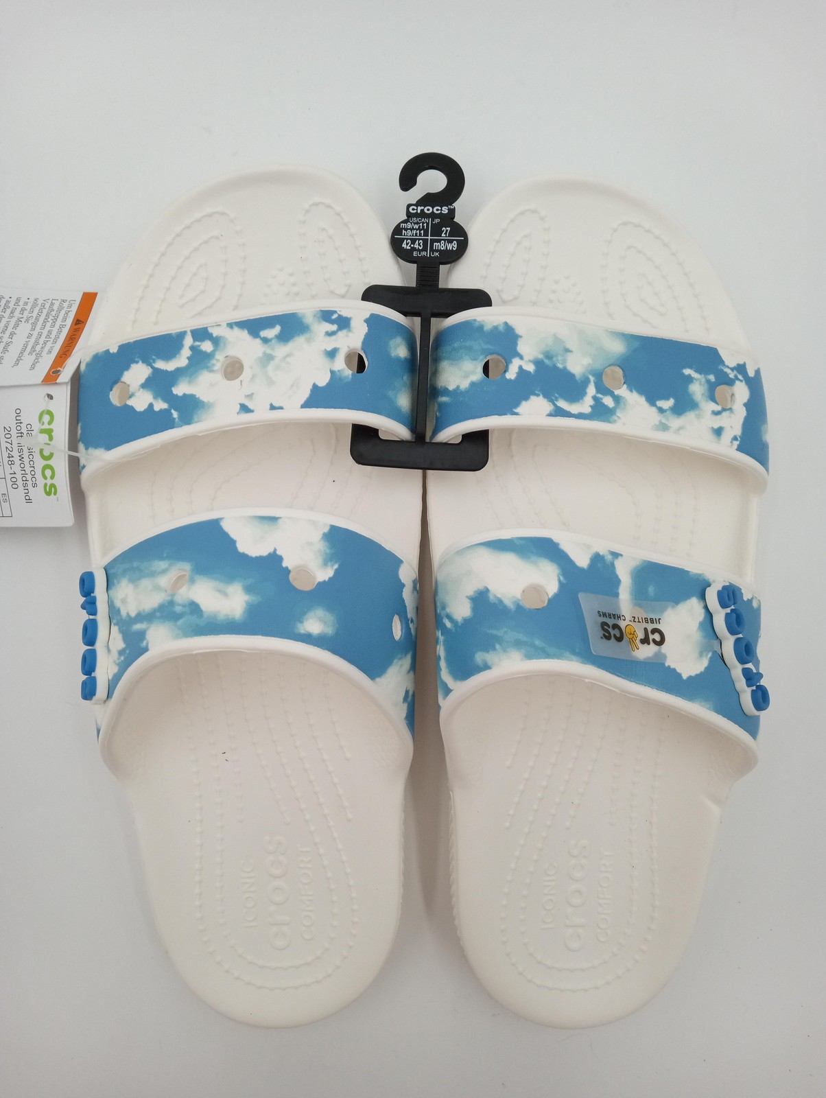 Crocs Classic Out Of This World Shoes Womens Slide Sandals Blue Comfort Size 11