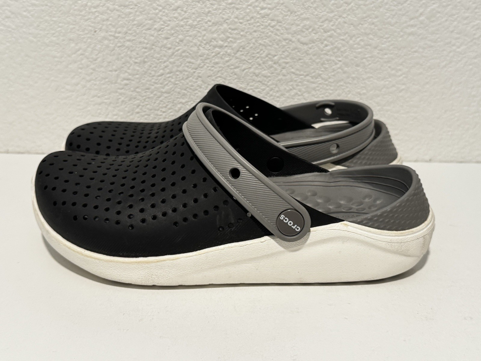 Crocs Literide 360 Clog Sandal Sz 6 Black Gray Unisex Adult Comfort Slide