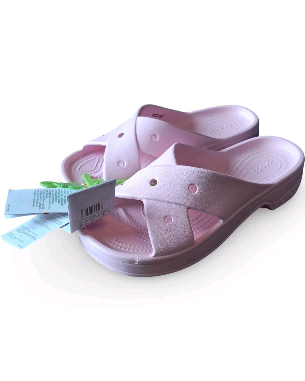 CROCS Classic Cross Strap Sandals Pink Milk Women’s Slip On Sandals 210840-6ZW