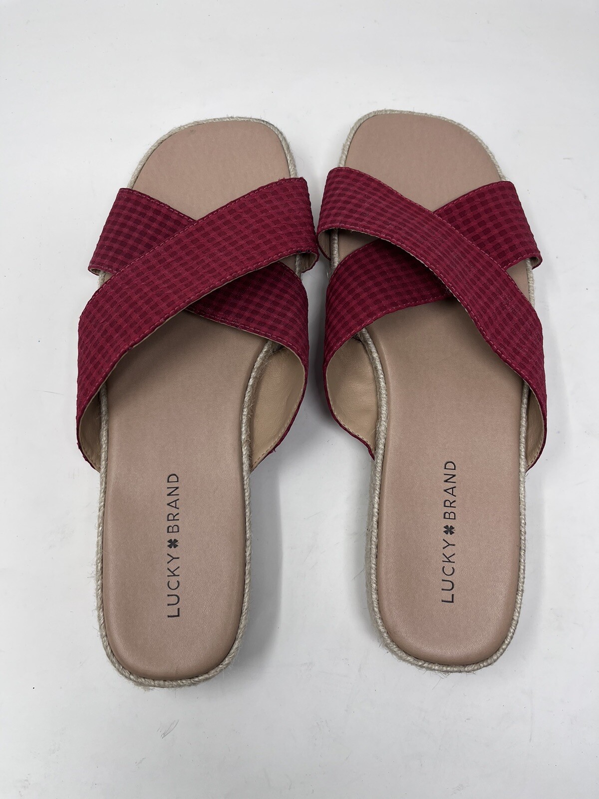 Lucky Brand Womens 11 Gayte Platform Flat Sandal 1.25″ platform Red