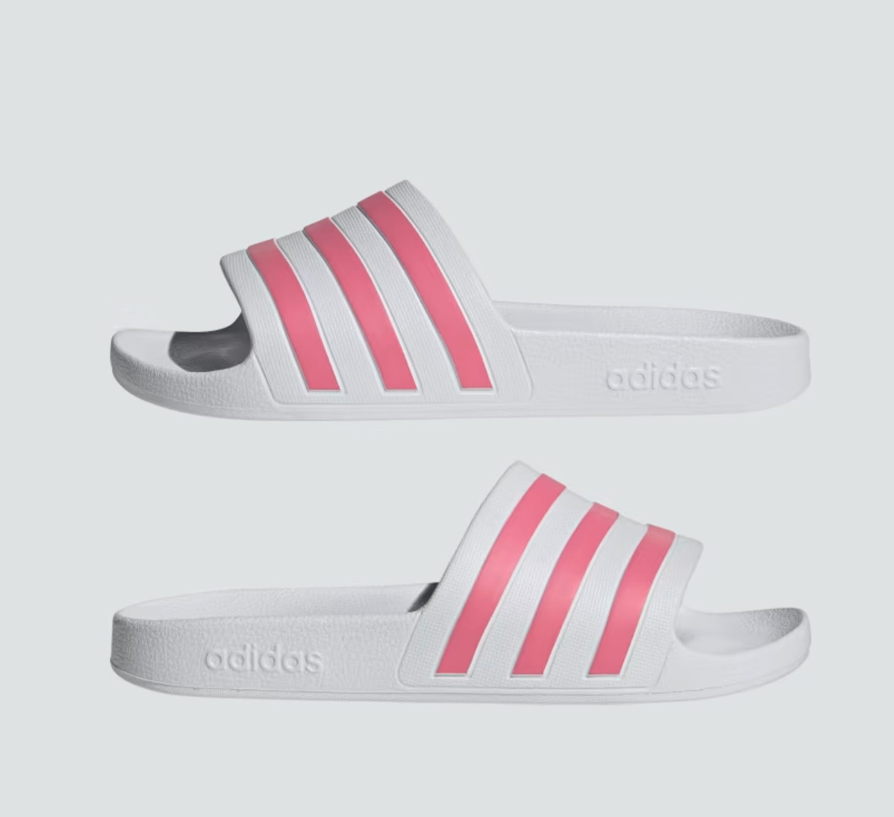 Adidas Women’s Adilette Aqua Slides Sandals White Rose Tone NWT Slides