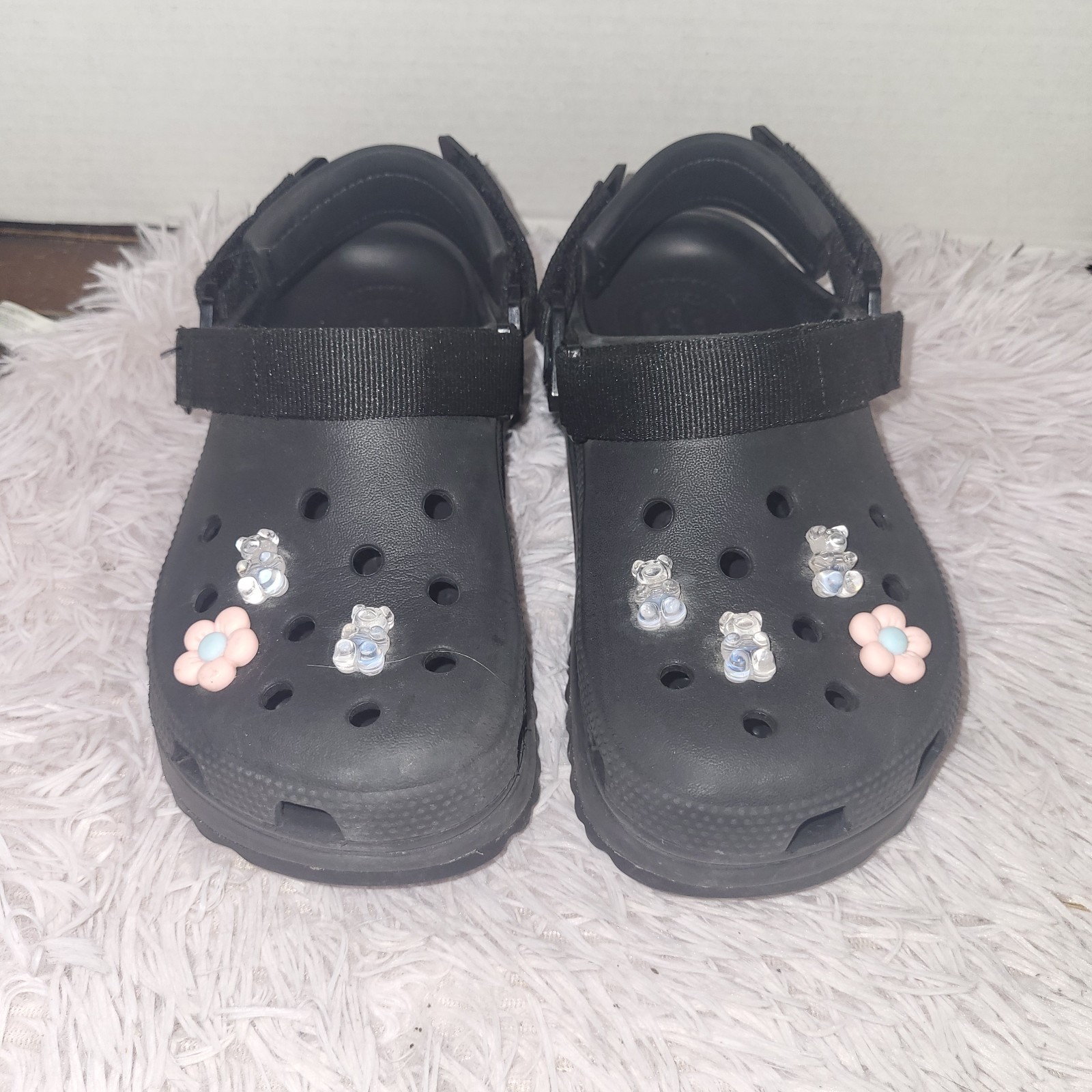 Crocs Hiker Xscape Black Classic Platform Sandals Men 4 Women 6 Adjustable Strap