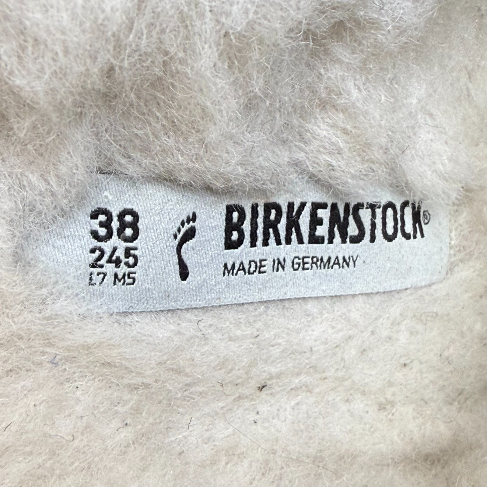 Birkenstock Arizona Felt Wool Womens 7 N EU 38 Charcoal Sandals Shearling Fur