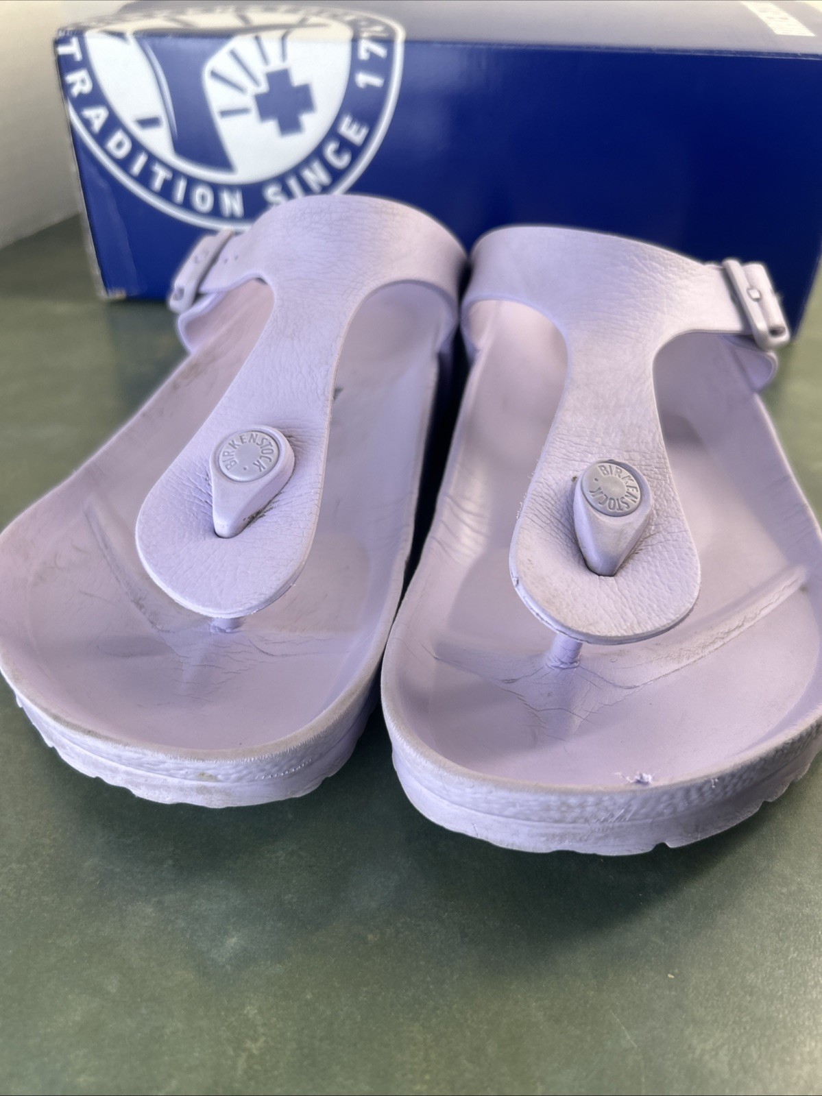 Birkenstock Gizeh EVA Purple Fog Women’s US 9 Regular Sandals w/ Box Germany
