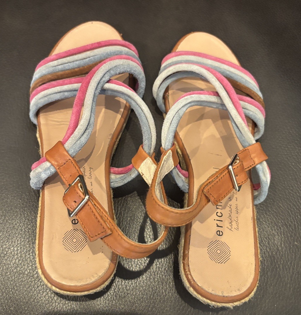 ERIC MICHAEL ANDREA Pink Multi ESPADRILLE SANDALS Women’s Size EU 37 US 6.5-7
