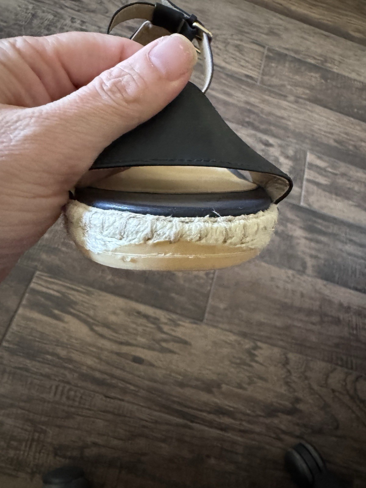 Talbots Size 9 Espadrille Wedge Sandal Open Toe Ankle Strap Comfort Preppy
