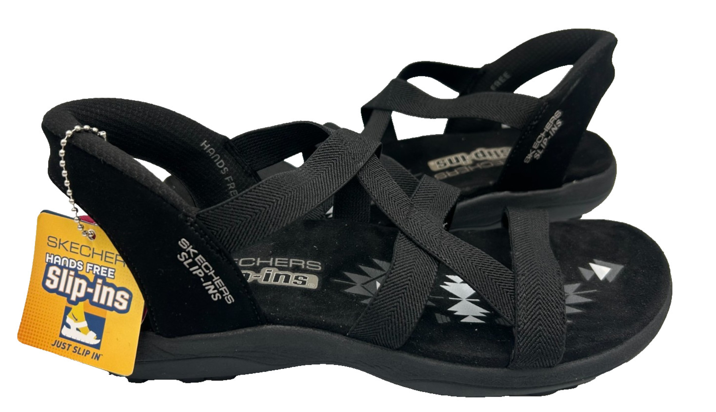 Skechers Women’s Slip Ins Reggae Slim Stretch Flex Sandals Black Size:11 89U
