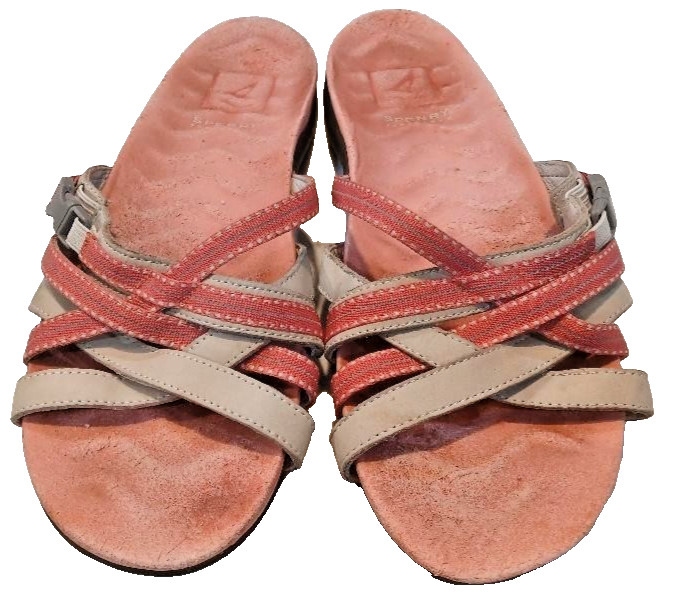 Sperry Strappy Sandal – Pink & Tan – Adj – 9518614 – Sz 8