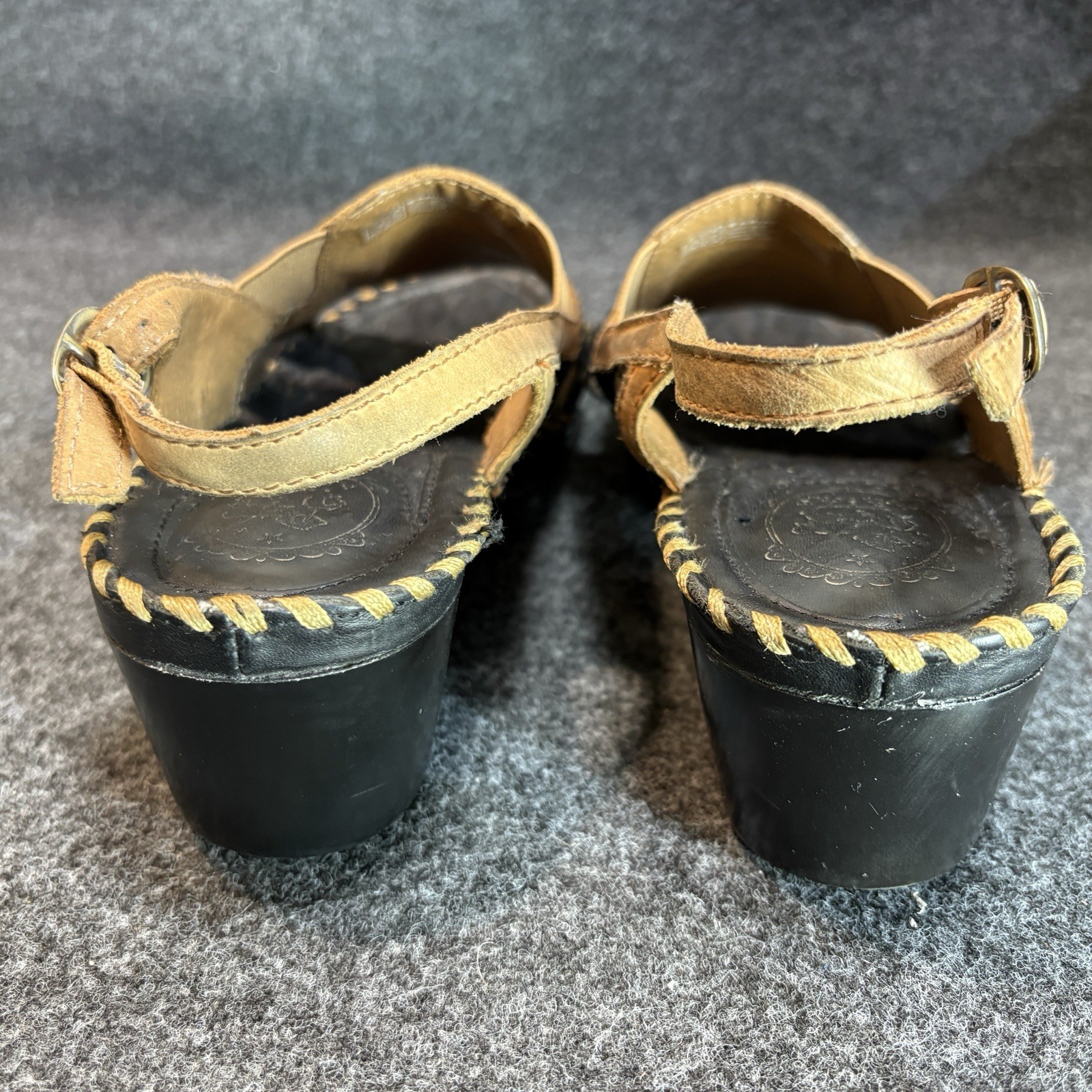 Ariat Del Ray Leather Sandals Black Brown Adjustable Comfort Size 10B 10M