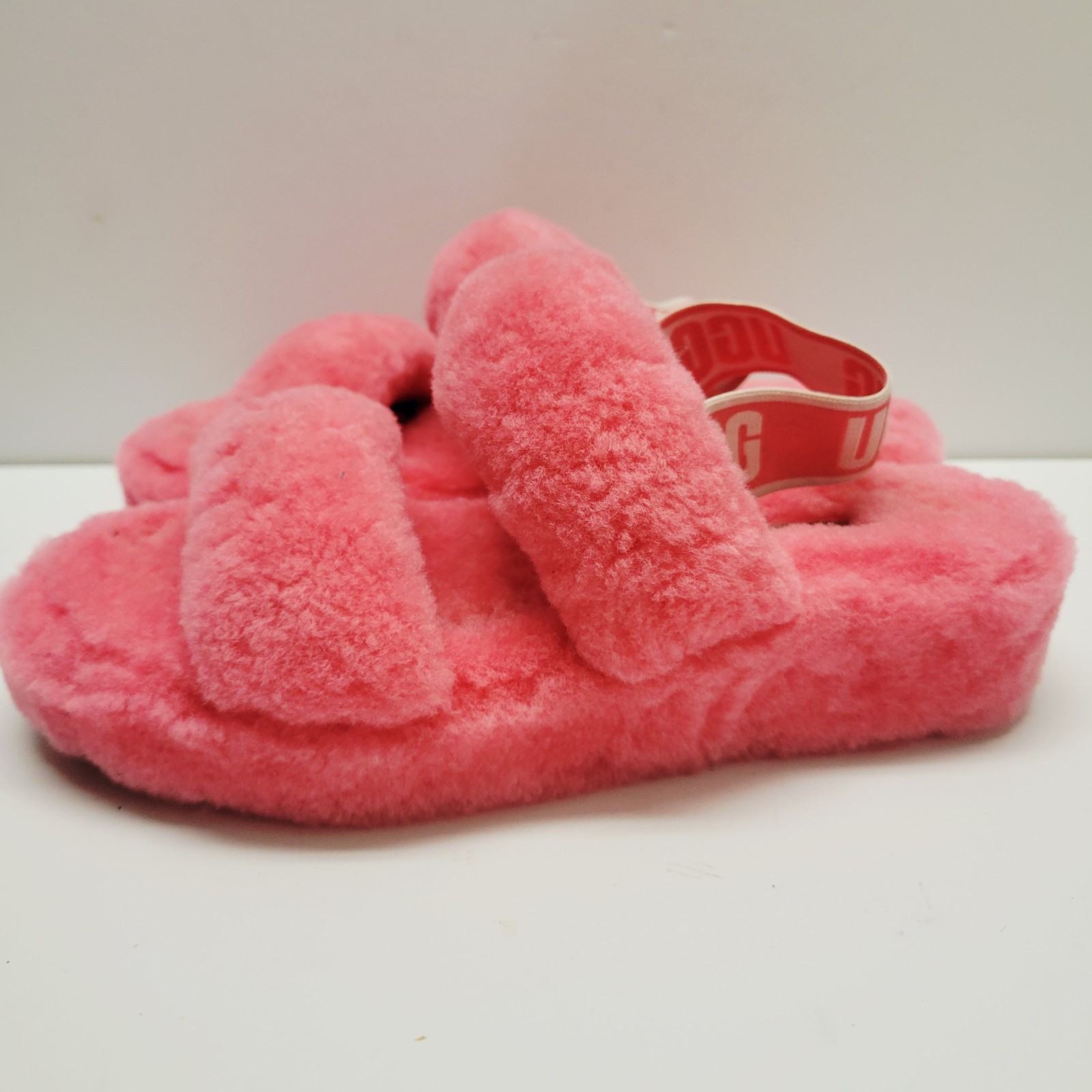 UGG Oh Yeah Slide Sandals Womens Pink Shearling Fuzzy Slingback 1107953 Size 7