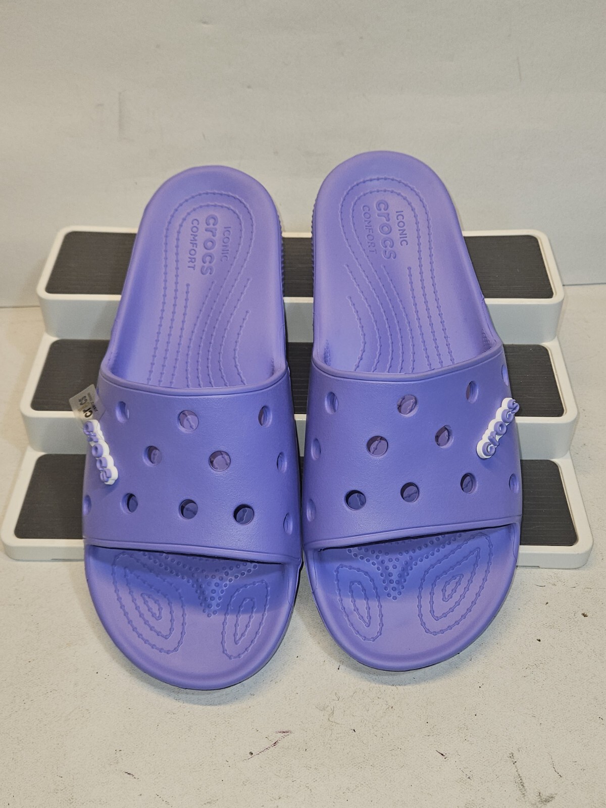 CROCS Authentic Classic Charms Slides 206121 Digital VIOLET Size Men’s 15 New
