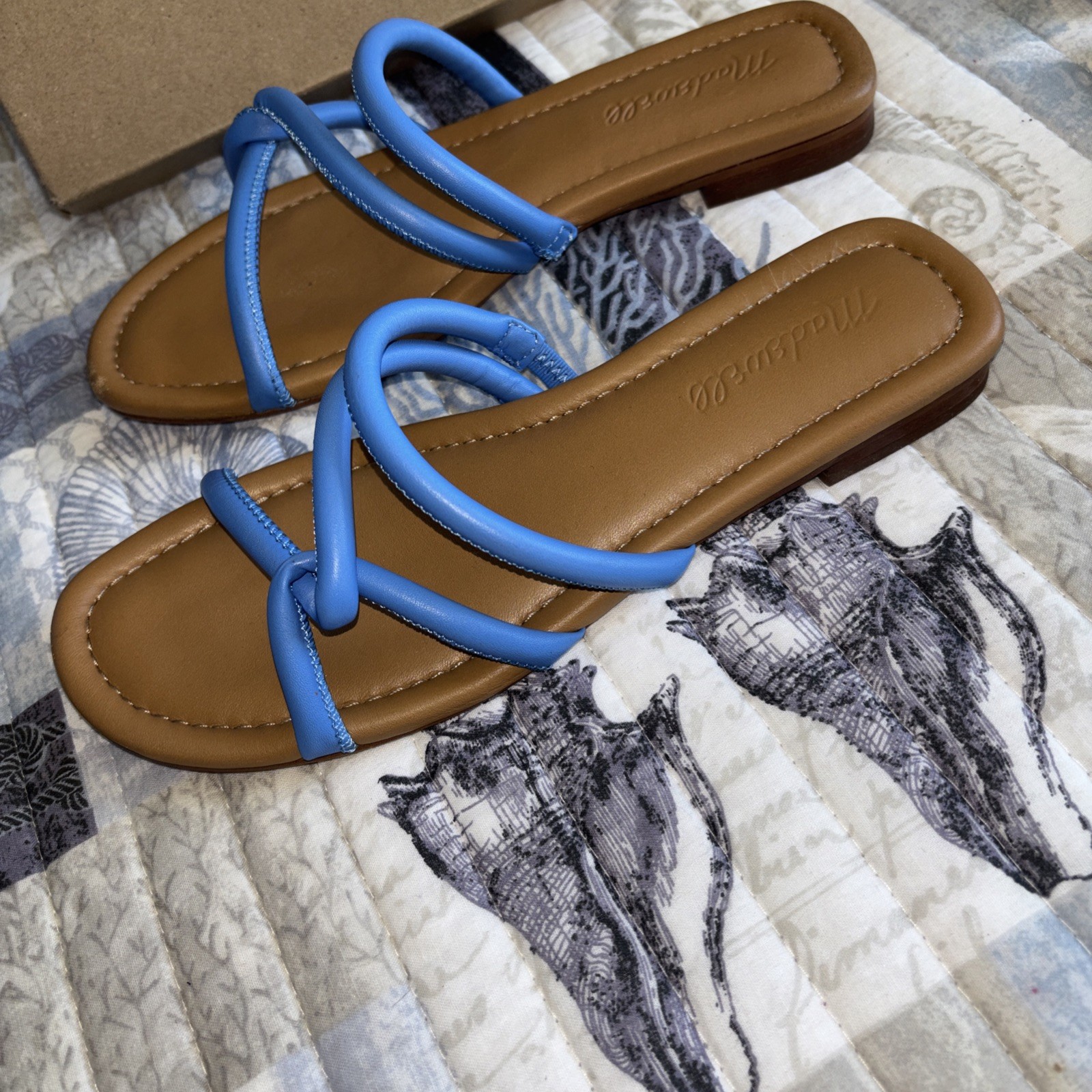 Madewell Bombe Slides NK019 Ornamental Blue Frosting 7 box