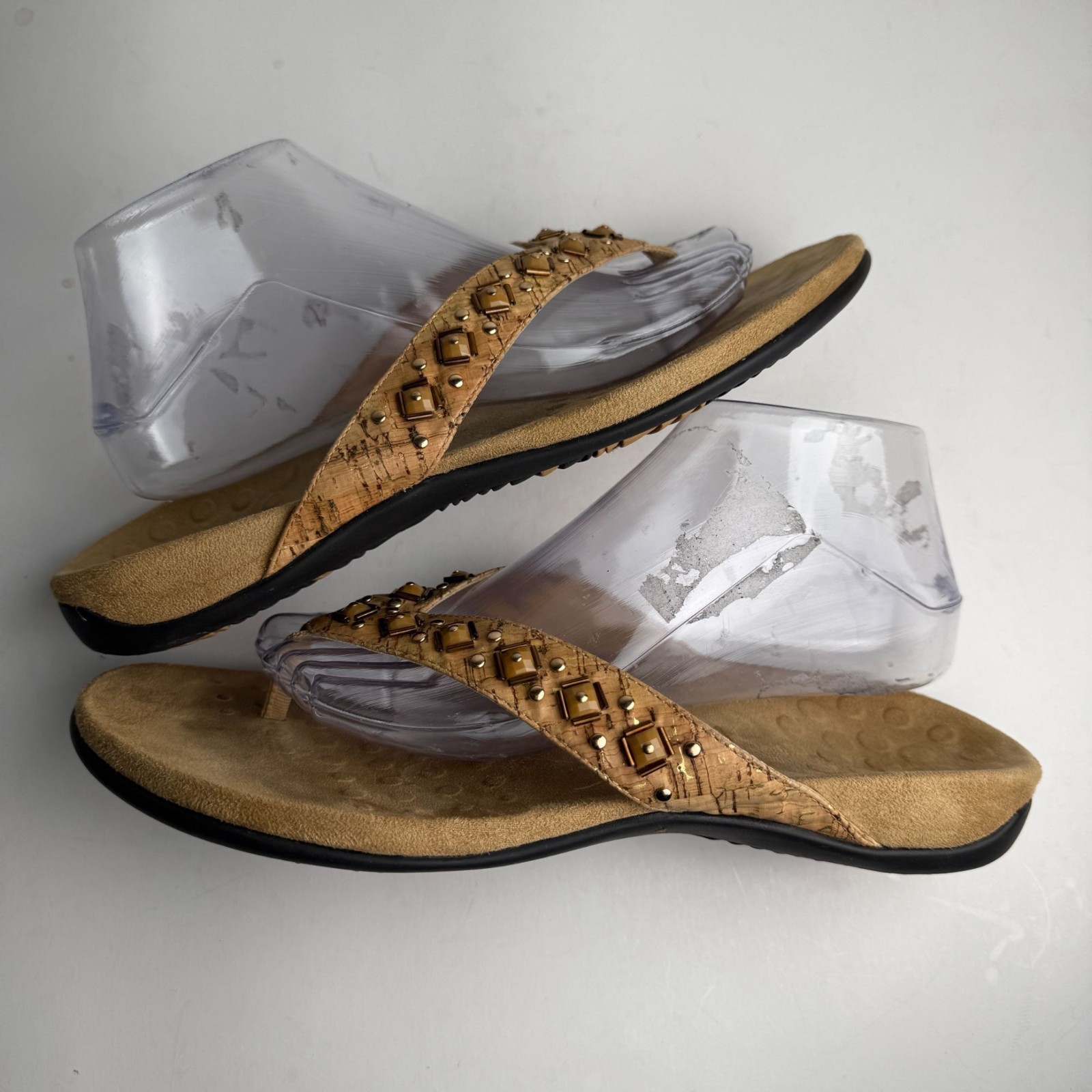 Vionic Floriana Beaded Thong Flip Flop Sandals Beige Tan Size 11 Size Unknown
