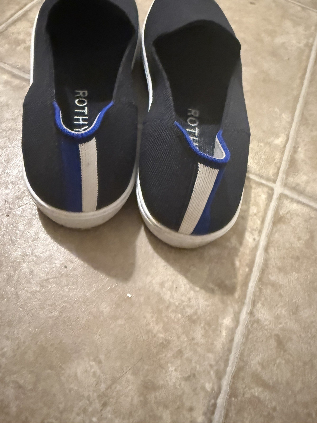ROTHY’S Women’s Black /Blue Original Slip On Sneaker Recycled Size 10