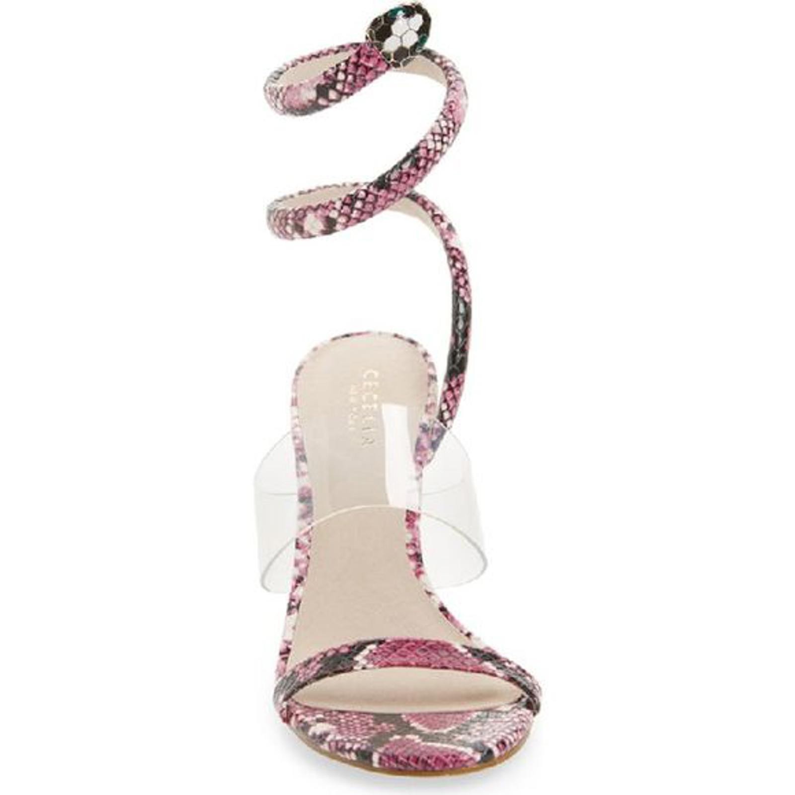 Cecelia New York Sabrina Snake Wrap Heels Dragon Fruit Sz.10