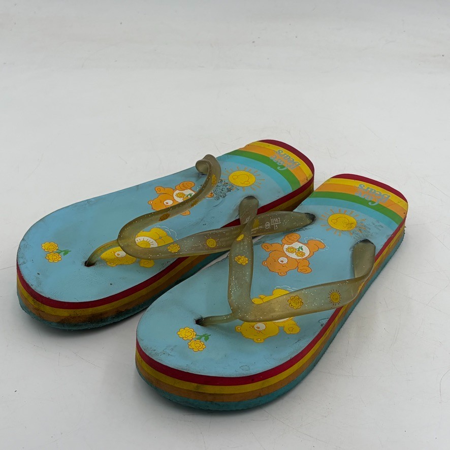 1990’s Care Bear Adult Flip Flops Rainbow y2k Preppy Bopper Sytle