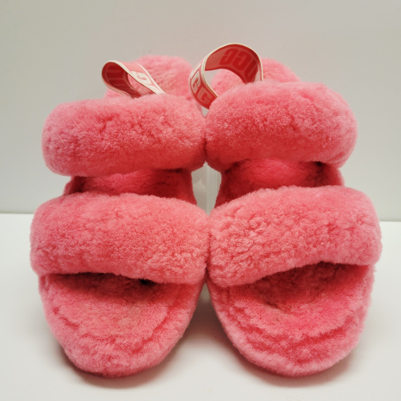 UGG Oh Yeah Slide Sandals Womens Pink Shearling Fuzzy Slingback 1107953 Size 7