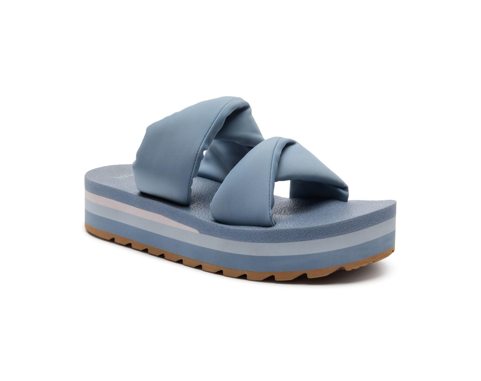 Womens Yoga Twist-N-Slide Sandal | Yoga Mat Footbed with 1.25″ Platform | Pla…