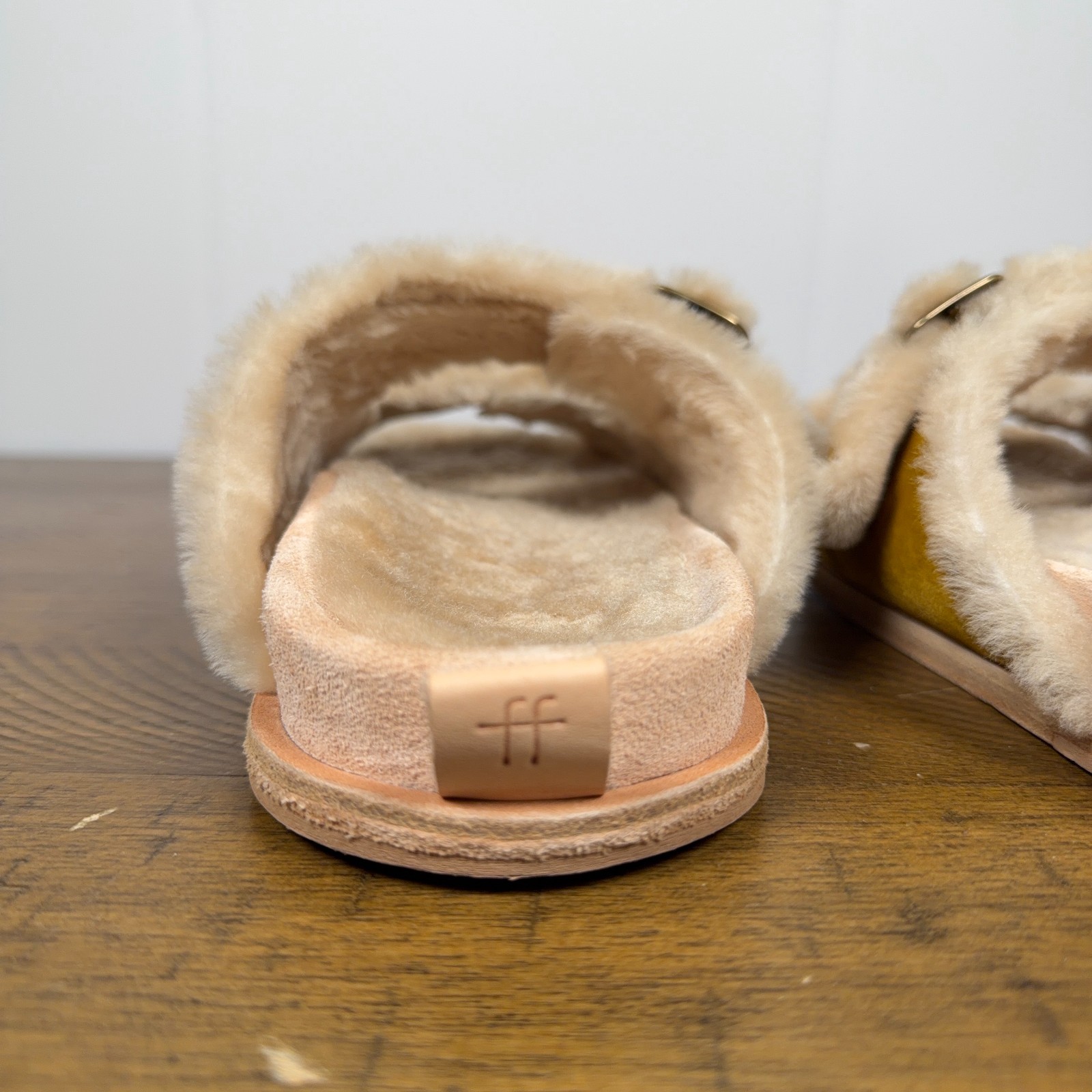 Forte Forte Sandals Women EU 40 US 9 Brown Shearling Leather Buckle Slides Italy