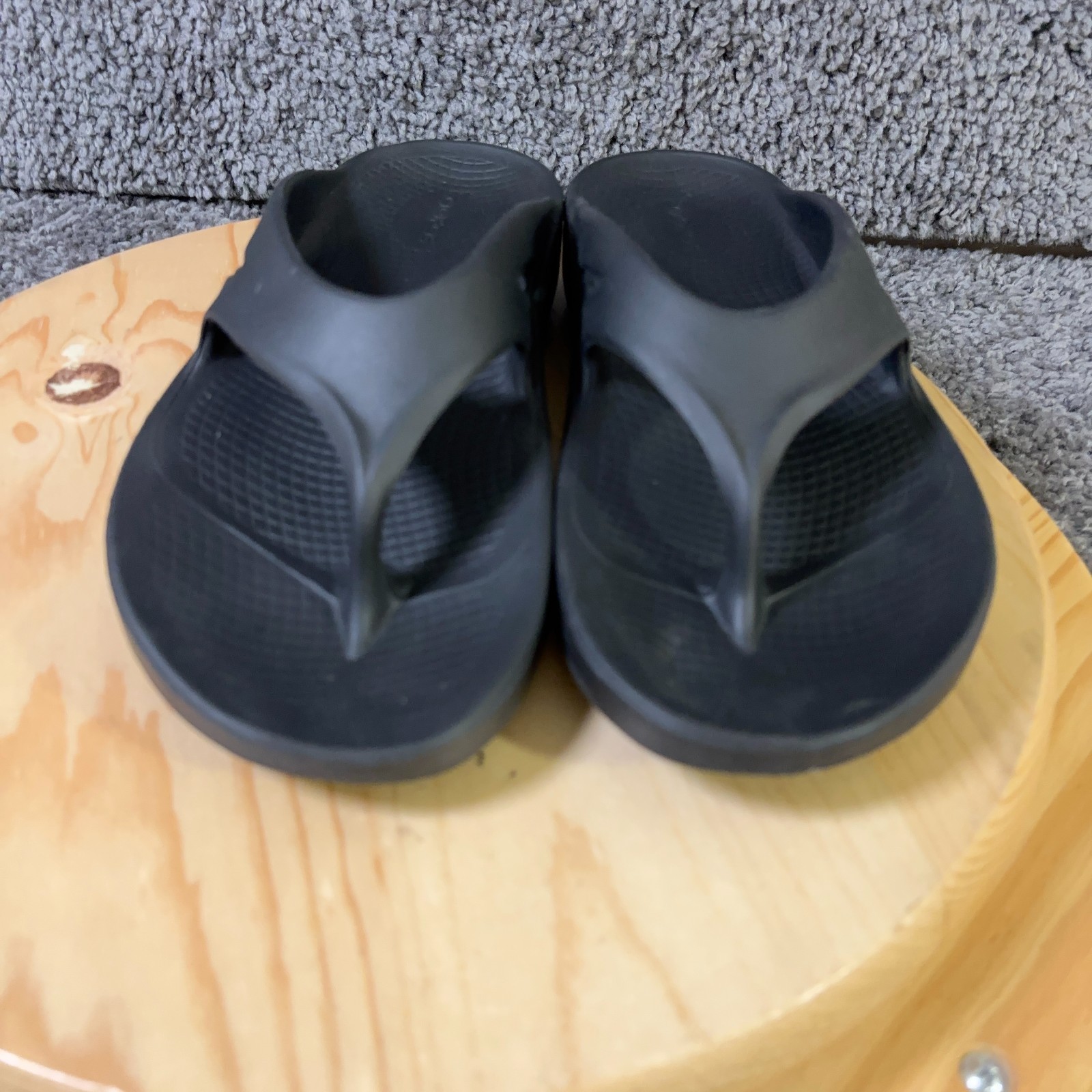 OOFOS OOriginal Recovery Sandal Womens Size 10 Black Slip On Thong Comfort Shoes