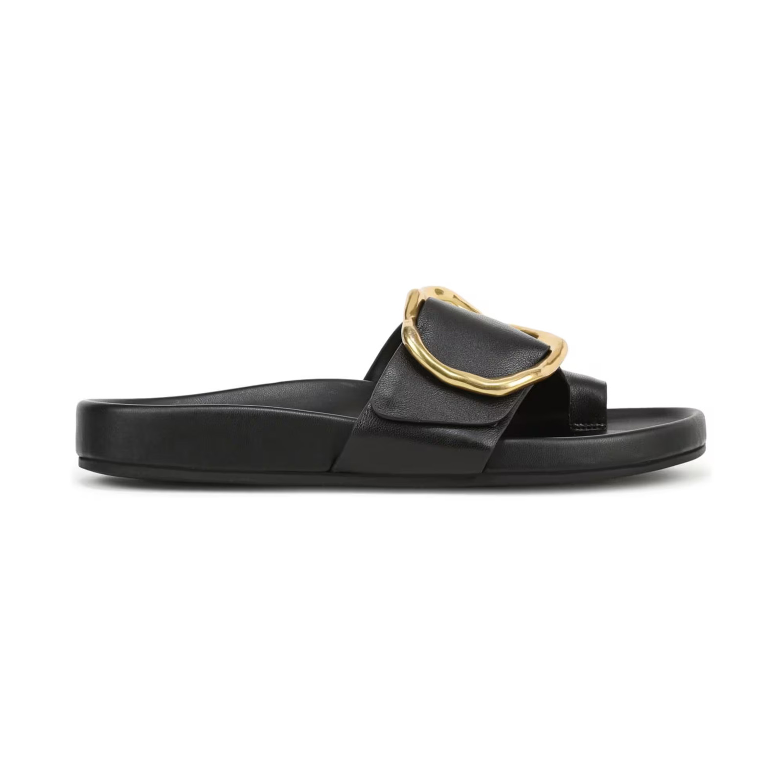 Women’s Franco Sarto Brianka Slide Sandals Black Leather