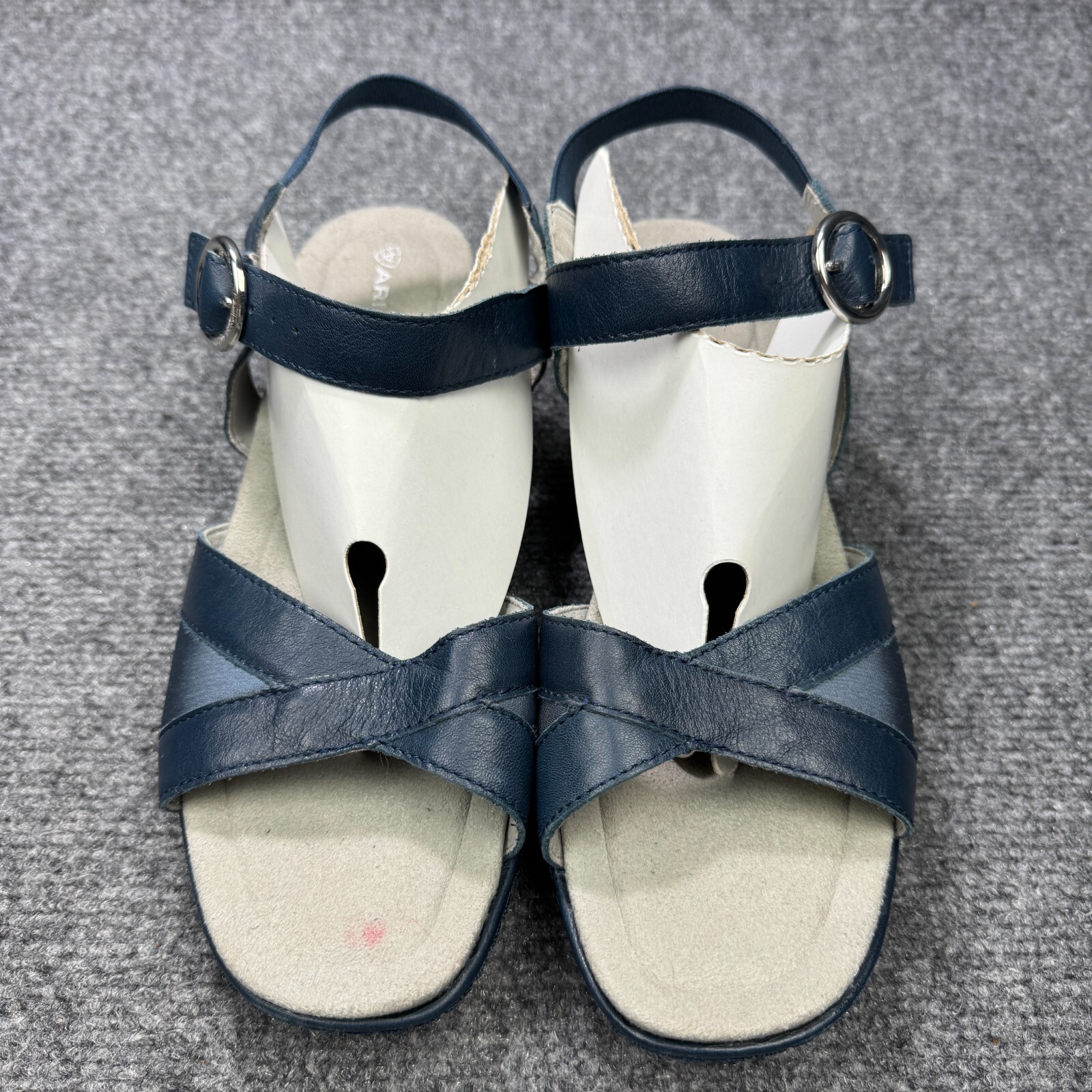 Ariat Sandals Womens 9 Blue Leather Cross Strap Adjustable Heel Slip Resistant