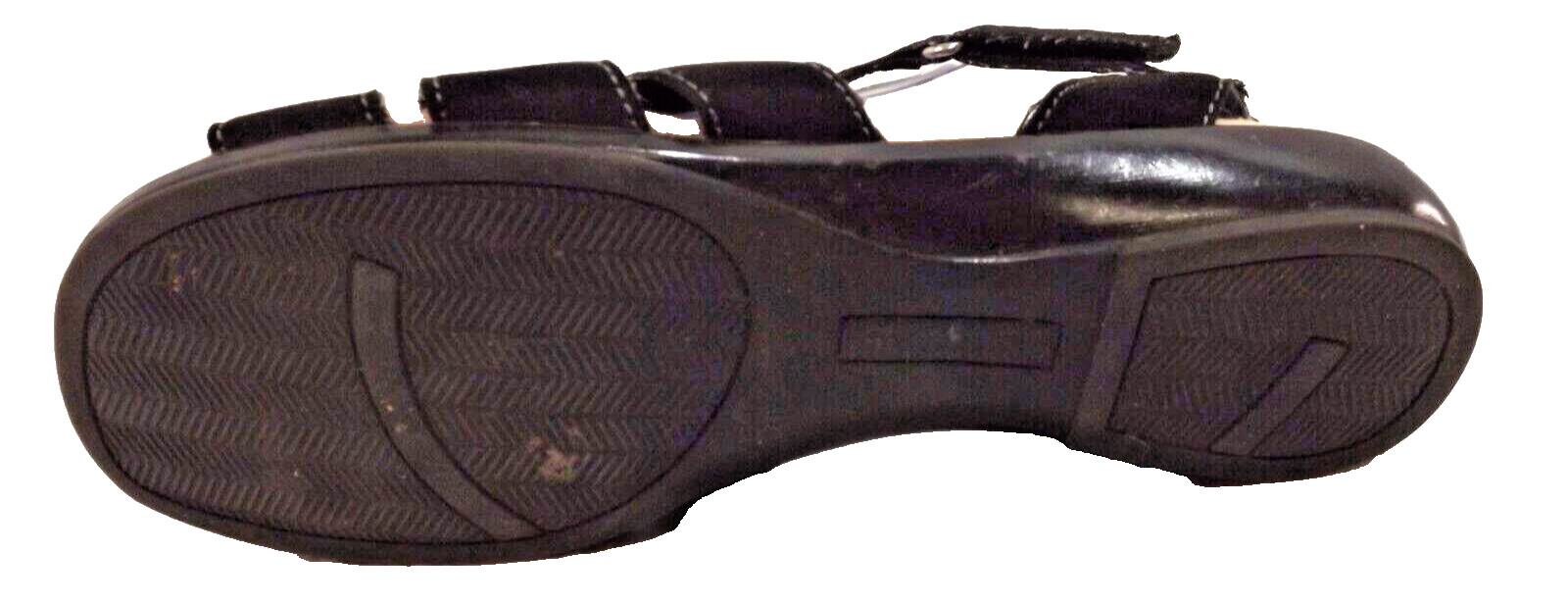 Comfort Plus by Predictions Casual Hook & Loop Sandal Black Faux Suede Sz 8W US