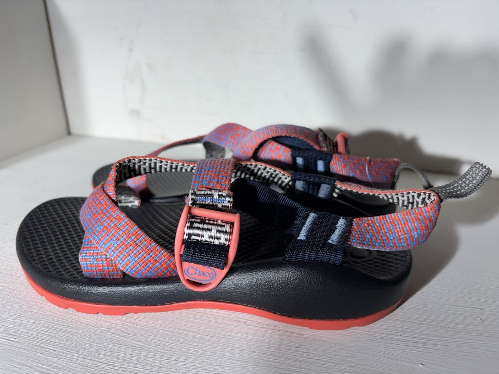 Chaco Junior Size 3 Ecothread Sandals Orange And Blue