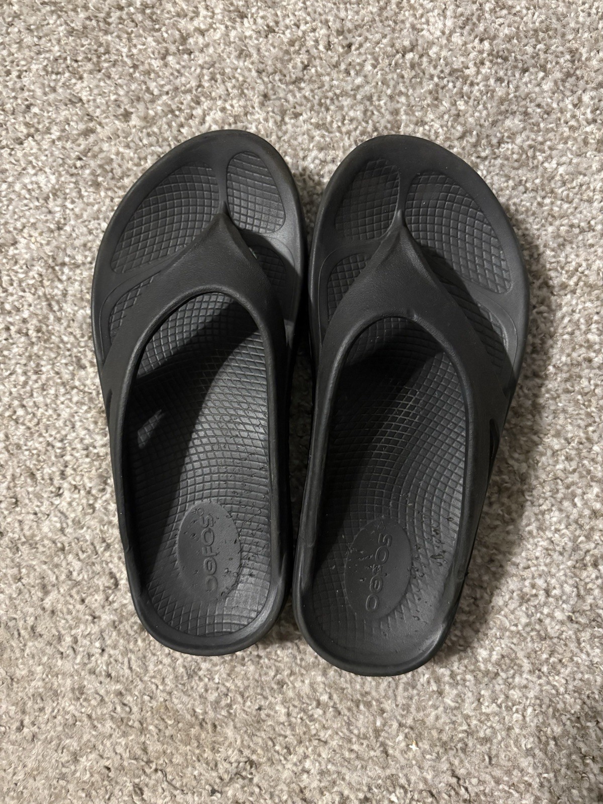 Oofos Original Unisex Thong Sandals Black Sz Men’s 4/Women’s 6 Slipe On