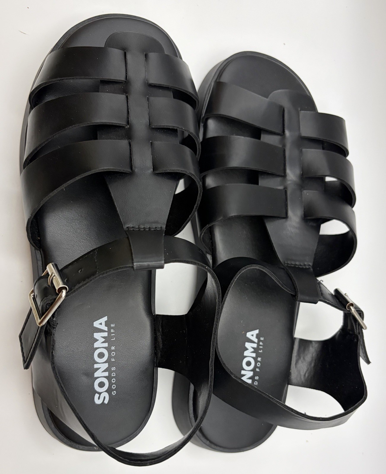 Womens Sonoma Fisherman Strappy Sandals Black Size 9 New