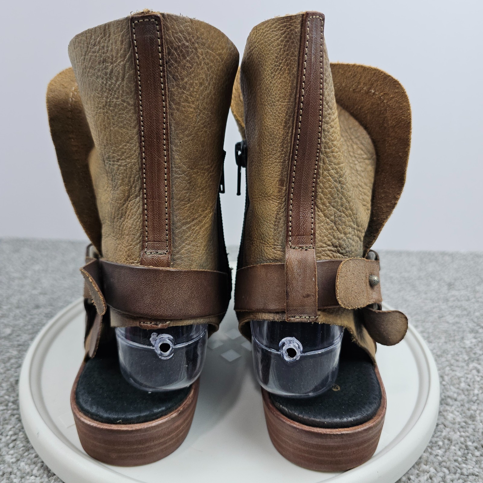 Free People Everything Went West Tan Boot Sandals Size EU 37 US 6.5 Boho Fairy