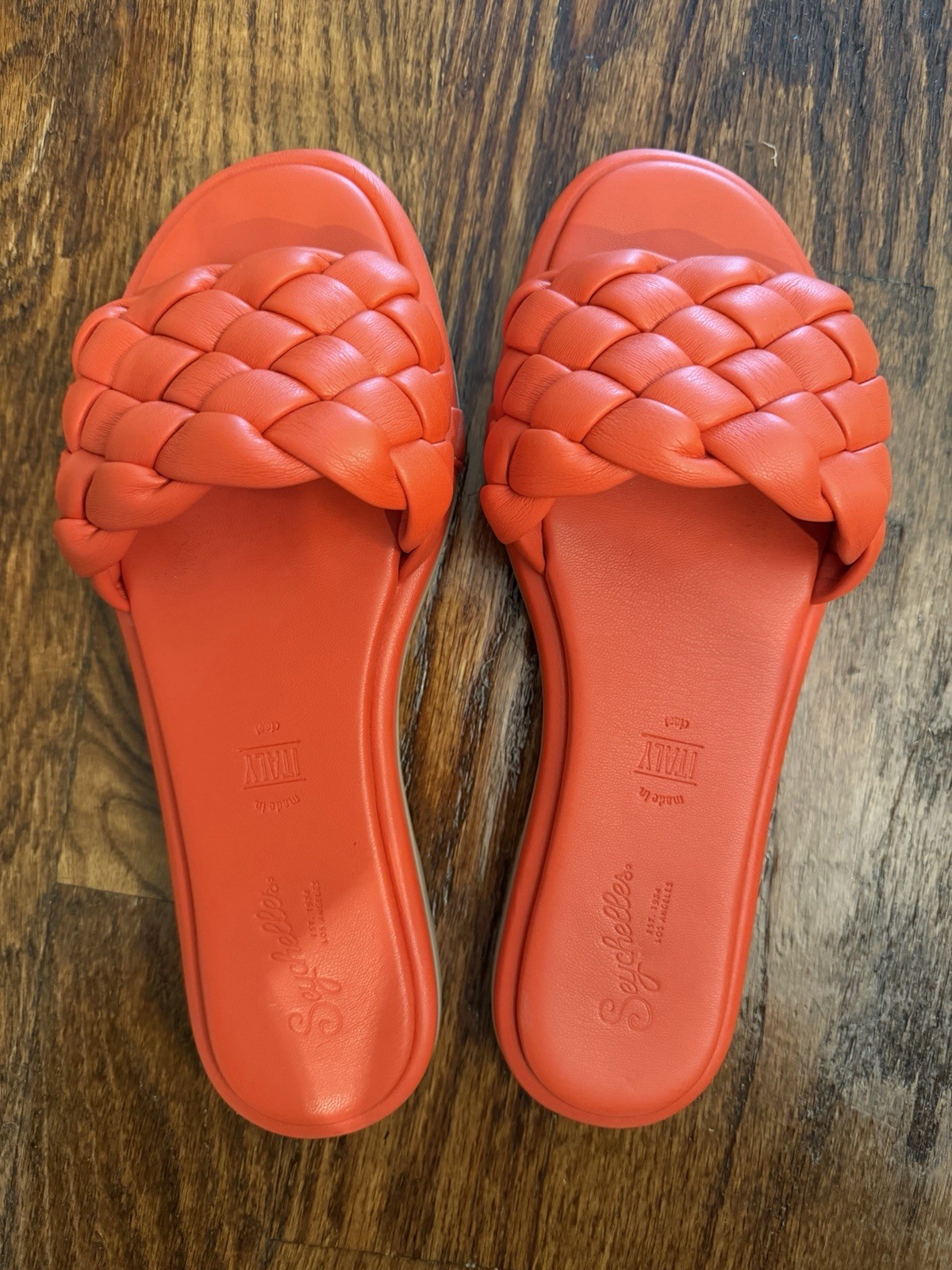 Seychelles Women’s Size 8 Braided Slide Sandal in Orange/Red