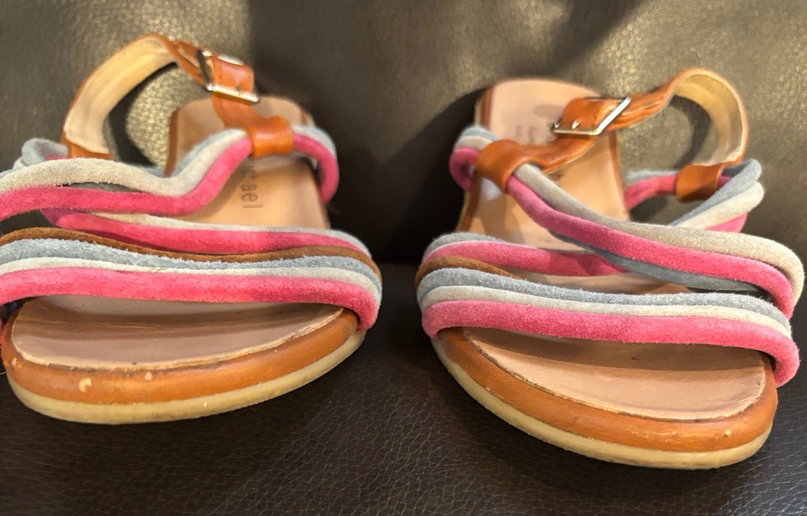 ERIC MICHAEL ANDREA Pink Multi ESPADRILLE SANDALS Women’s Size EU 37 US 6.5-7